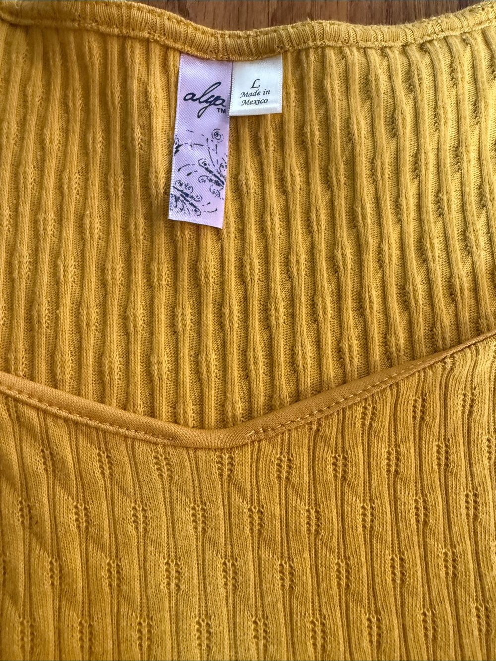 Alyx Mustard Yellow Ribbed Short-Sleeve Skater Dress - Picture 2 of 4